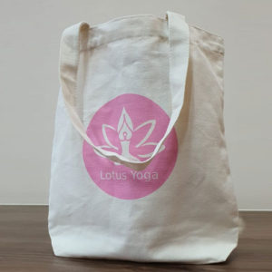 Lotus Yoga Tote Bag Pack for Mat Transport, Teal and Purple, 2 Totes